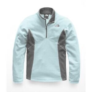 The‎ North Face Girls Glacier Quarter Zip Fleece Sweater Jacket Blue Gray, Large